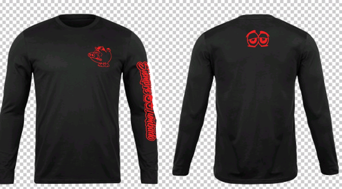 HogLeg Long Sleeve Dri Fit Black/Red